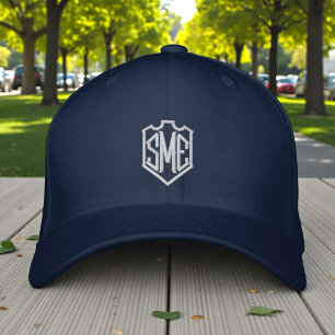 Casquette Brodée Cadeau brodé avec initiales et blason monogramme