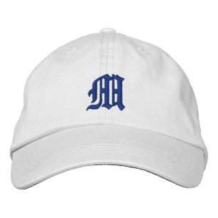 Casquette Brodée Calligraphie classique Monogramme bleu