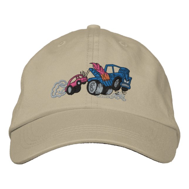 Casquette Brodée Camion-remorque à flammes (Devant)