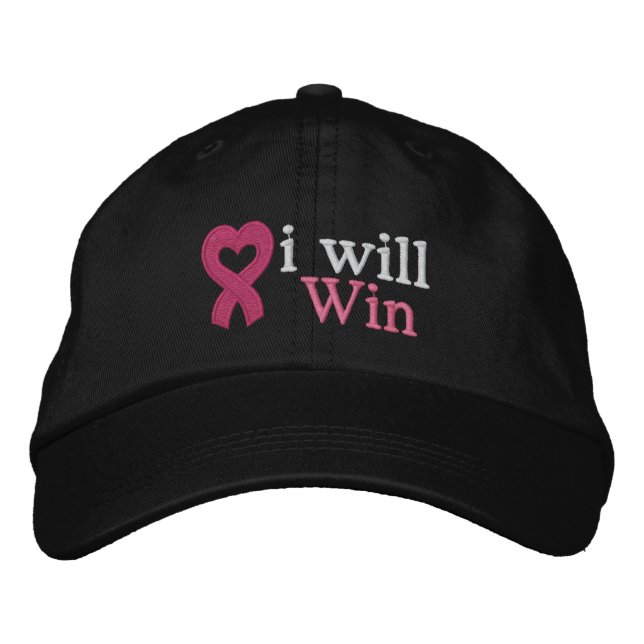 Casquette Brodée Cancer du sein je gagnerai (Devant)