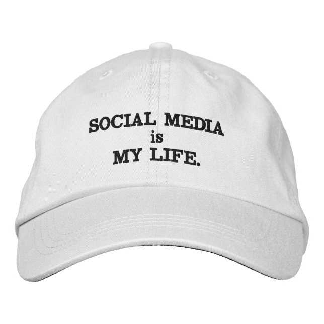 Casquette Brodée Cap ajustable sur les médias sociaux (Devant)
