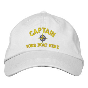 Casquette Brodée Capitaine de bateau et boussole de navires