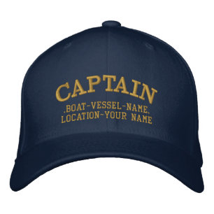 Casquette Brodée CAPITAINE personnalisable Votre bateau Votre nom