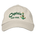 Capitaine personnalisé Nautical Anchor Name Green