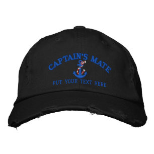 Casquette Brodée Capitaine's Mate Ancre Votre nom de bateau Votre n