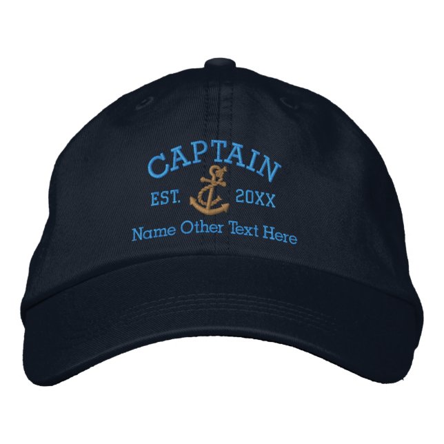 Casquette Brodée Captain With Anchor Personalized (Devant)