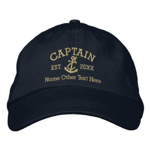 Casquette Brodée Captain With Anchor Personalized