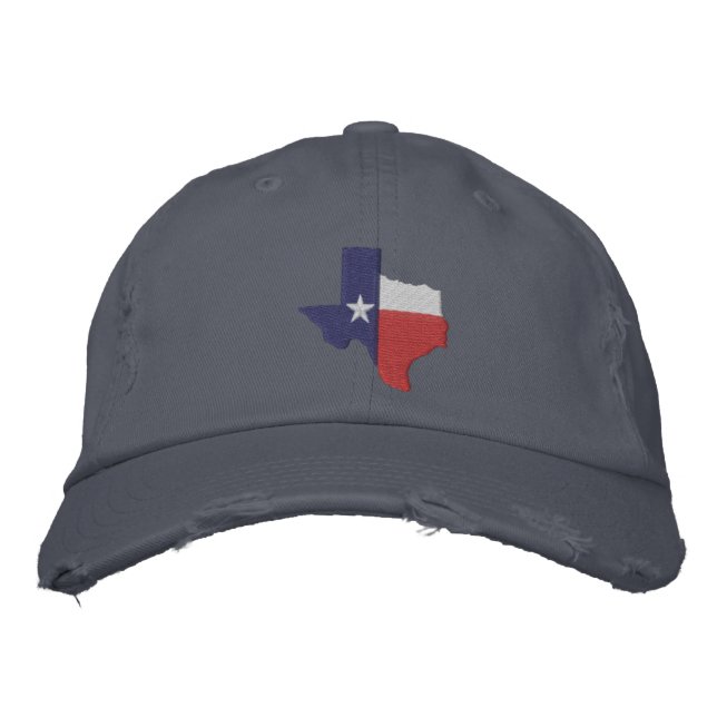 Casquette Brodée Carte du drapeau du Texas (Devant)