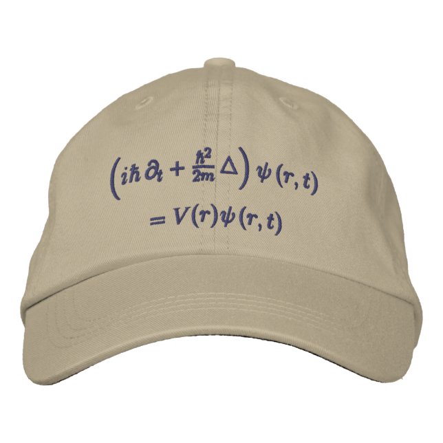 Casquette Brodée Casquette, équation d'onde Schrodinger, fil de cha (Devant)
