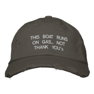 Casquette Brodée Ce bateau fonctionne à gaz... Pas "Merci"