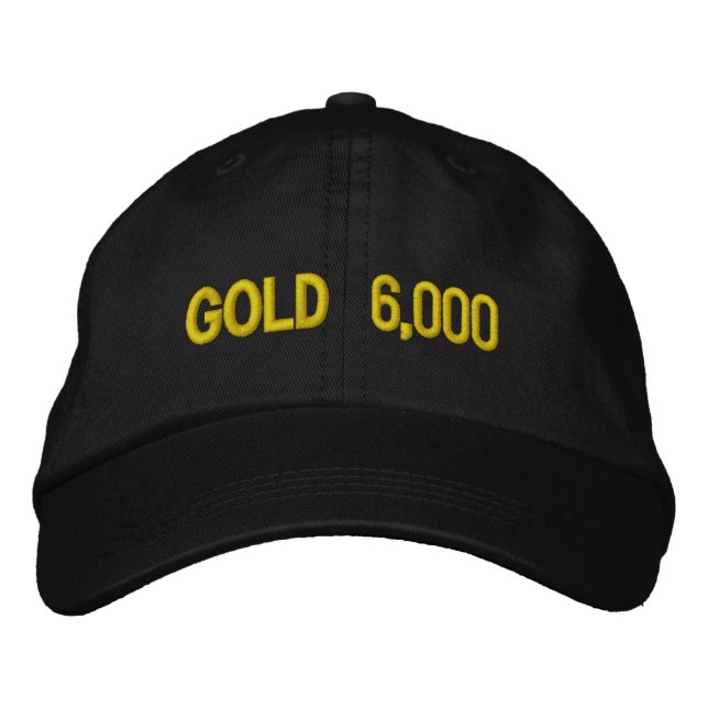 Casquette Brodée Célébration du marché de l'or à 6 000 $ (Devant)