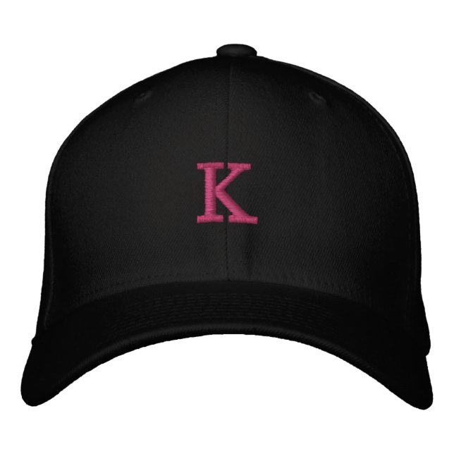 Casquette Brodée Chapeau classique ajusté K monogramme noir élégant (Devant)