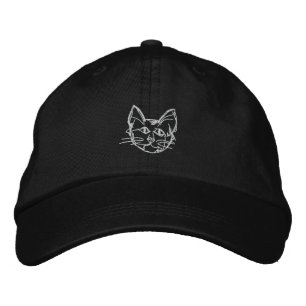 Casquette Brodée Chat de disques totalement réels