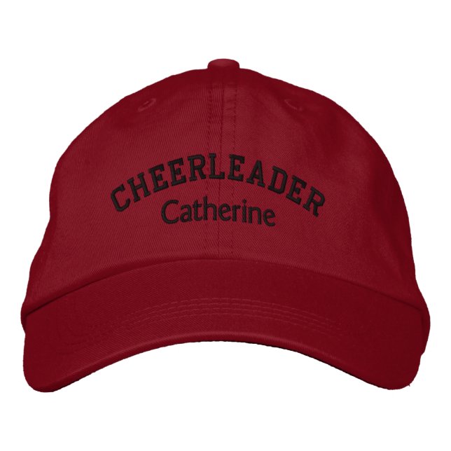 Casquette Brodée Cheerleader personnalisé rouge et noir (Devant)