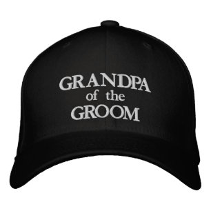Casquette Brodée Chic grand-père de la chambre noir et blanc mariag
