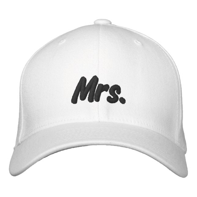 Casquette Brodée Chic Mrs noir et blanc mignon (Devant)