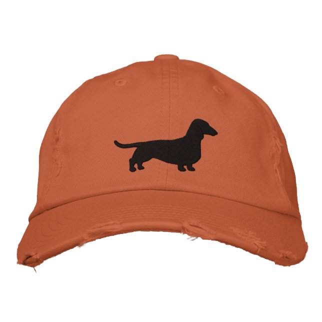 Casquette Brodée Chien de Dachshund Silhouette Chien de Wiener Racc (Devant)