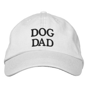 Casquette Brodée Chien papa blanc & noir texte personnalisé simple 