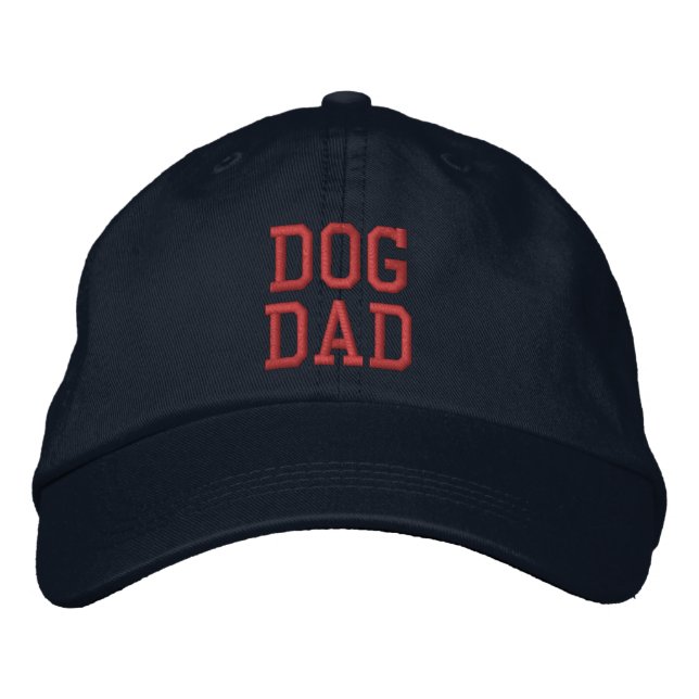 Casquette Brodée Chien papa rouge texte personnalisé mignon moderne (Devant)