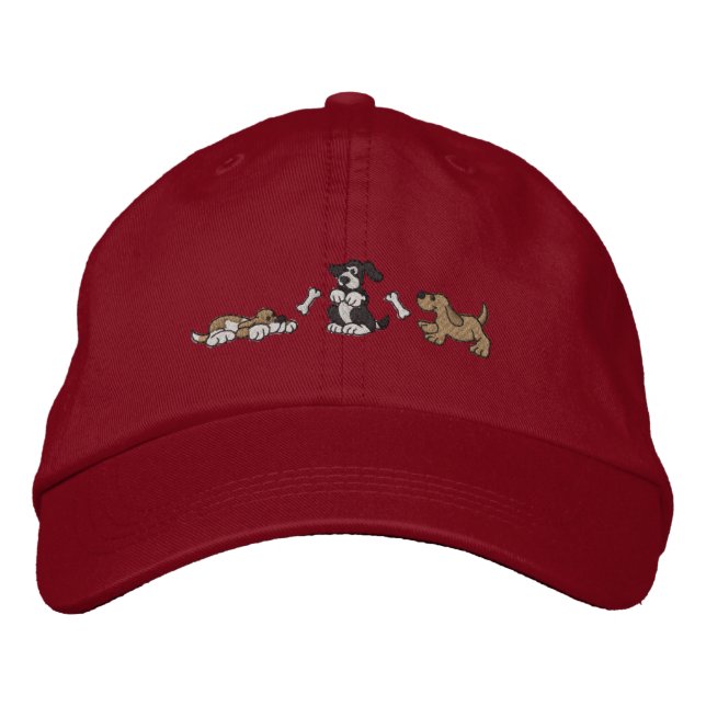 Casquette Brodée Chiens et os (Devant)