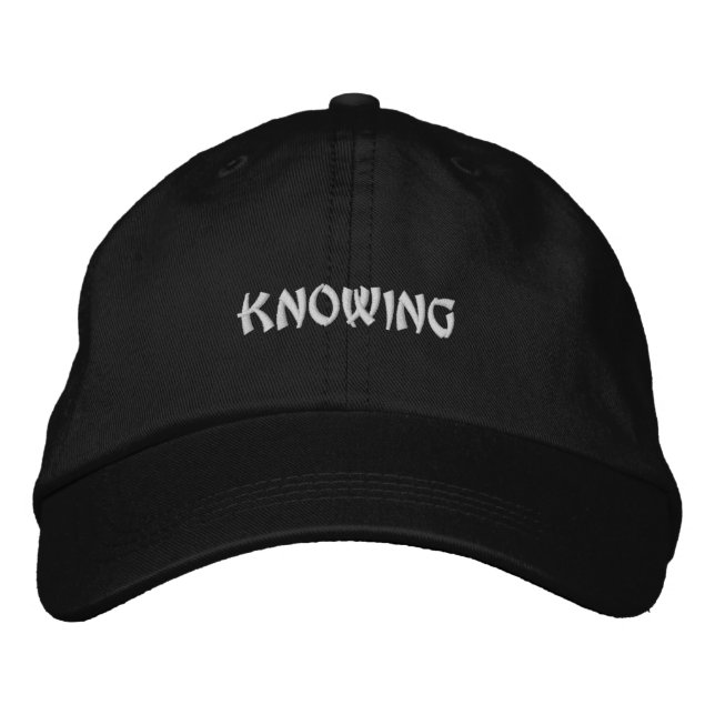 Casquette Brodée Citation de connaissance mignon Spirituel Noir Bla (Devant)
