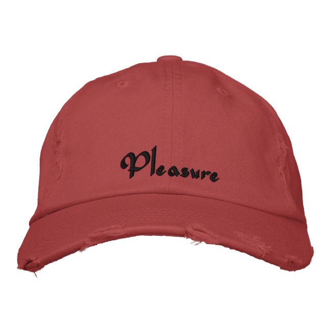 Casquette Brodée Citation De Plaisir Mignonne Rouge Noir (Devant)