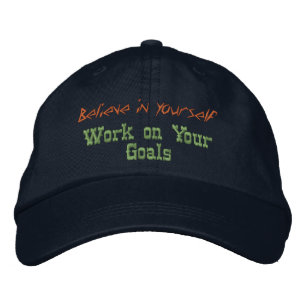 Casquette Brodée Citation Motivante Personnalisée Navy Believe in Y