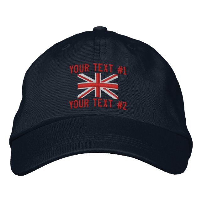Casquette Brodée Classic Union Jack Drapeau Angleterre Swag Broderi (Devant)