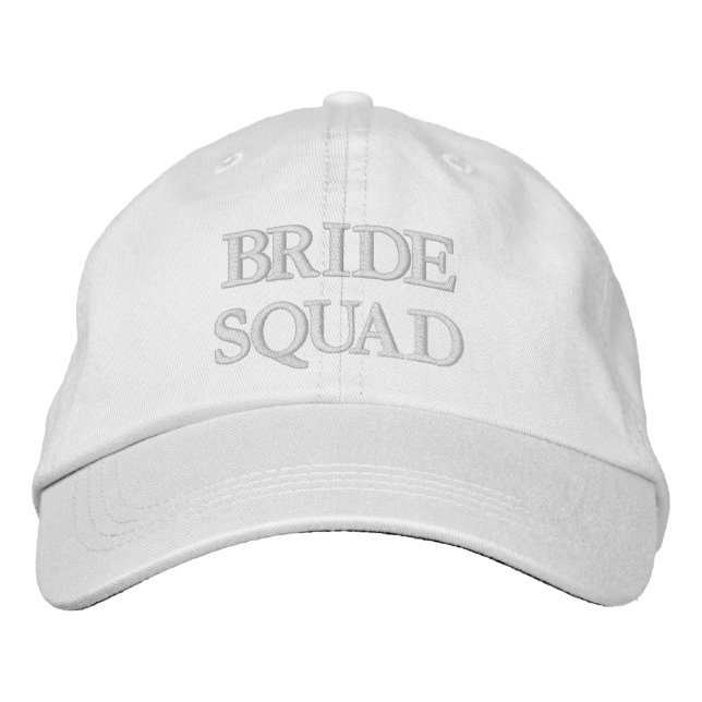 Casquette Brodée Cortège de mariée rose blush blanc chic demoiselle (Devant)