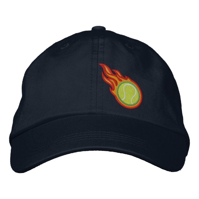Casquette Brodée Couture Flames Tennis Bullet Badge (Devant)