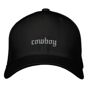 Casquette Brodée Cowboy Custom Old English Black