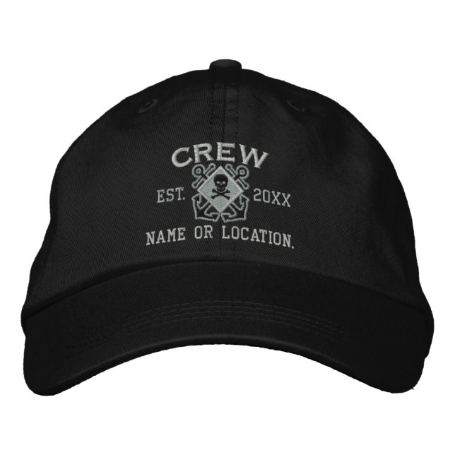 Casquette Brodée Crâne de croisière nautique de l'équipage personna (Devant)
