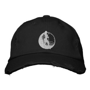 Casquette Brodée Crescent Golf Ball Golfer Frapper Silhouette