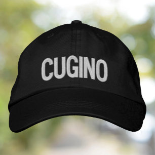 Casquette Brodée Cugino (cousin/mâle) brodé Italien élégant
