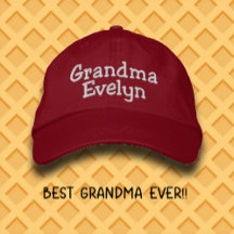 Custom Name Grandma Embroidered Baseball Cap 