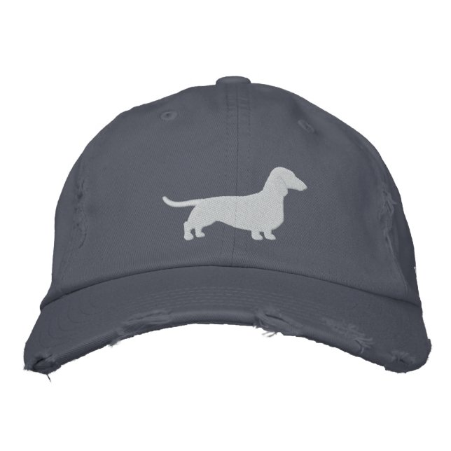 Casquette Brodée Dachshund Silhouette Wiener Dog mignonne animal de (Devant)