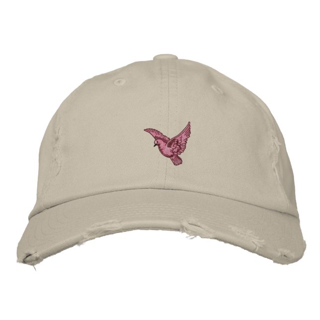 Casquette Brodée Des femmes d'oiseaux roses volantes brodées casque (Devant)