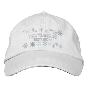 Casquette Brodée Deux lignes de texte personnalisées Snowflakes hiv