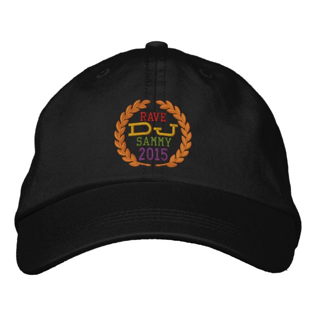 Casquette Brodée DJ Classic Laurels pour personnaliser le nom Année (Devant)