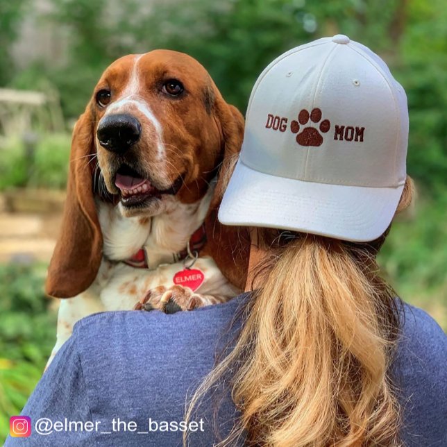 Casquette Brodée DOG MOM avec Empreinte de patte | Cool Canine Love (Créateur téléchargé)