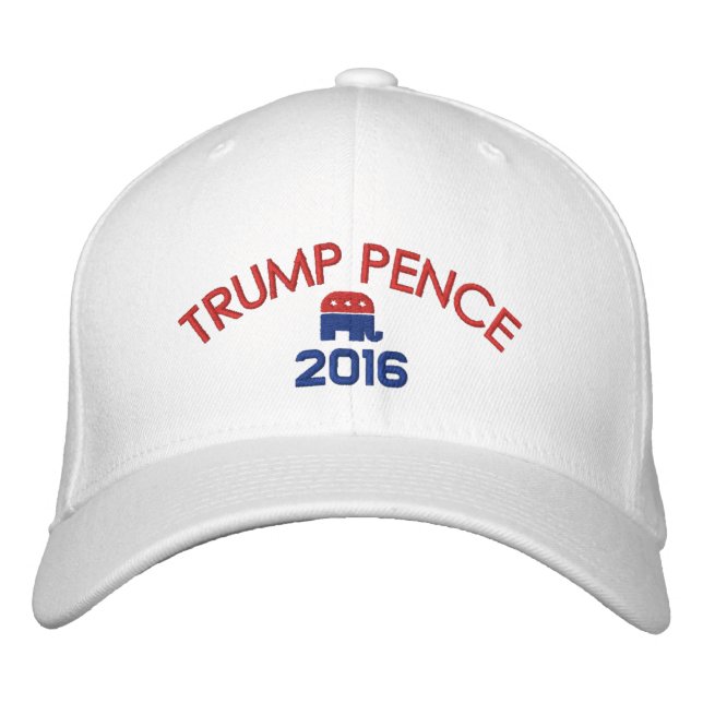 Casquette Brodée Donald Trump Mike Pence - avec un éléphant républi (Devant)