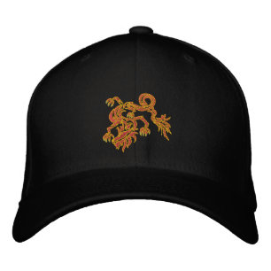 Casquette Brodée Dragon rouge chaud