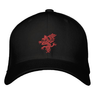 Casquette Brodée dragon rouge tribal