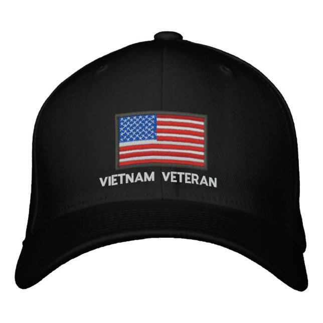 Casquette Brodée Drapeau américain - Amérique - Vietnam Vétérinaire (Devant)