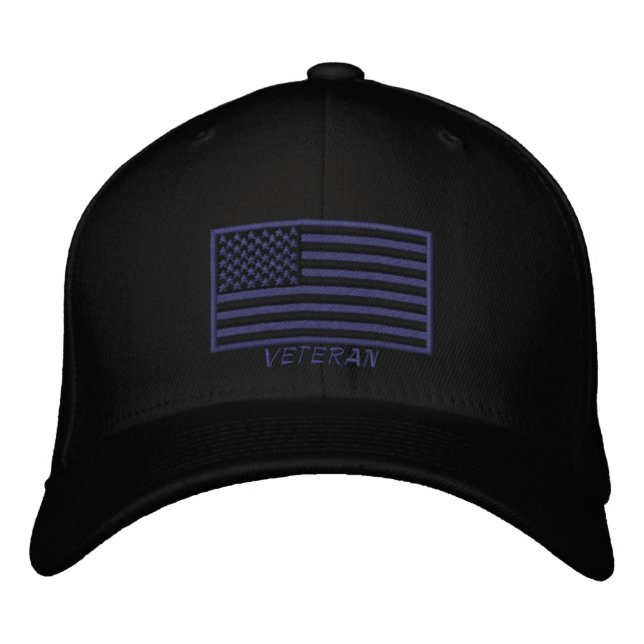 Casquette Brodée Drapeau américain - Vétéran - À Porter (Devant)