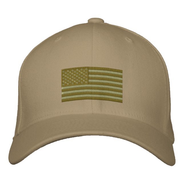 Casquette Brodée Drapeau américain - Woodland (Devant)