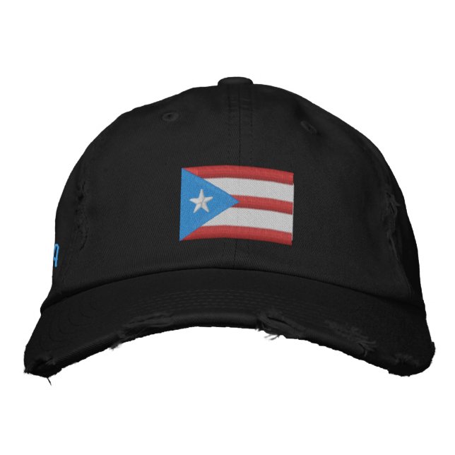 Casquette Brodée Drapeau de Boricua (Devant)