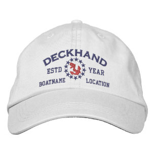 Casquette Brodée Drapeau de Yacht de Deckhand personnalisable avec 