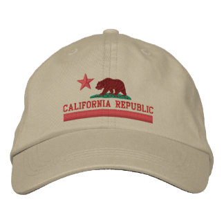Casquette Brodée Drapeau d'État de la RÉPUBLIQUE DE CALIFORNIE Casq