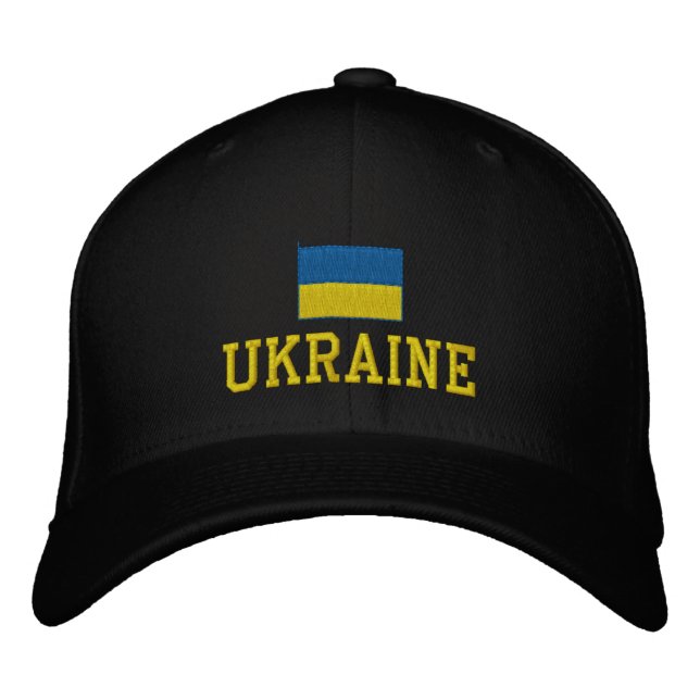 Casquette Brodée Drapeau Ukraine (Devant)